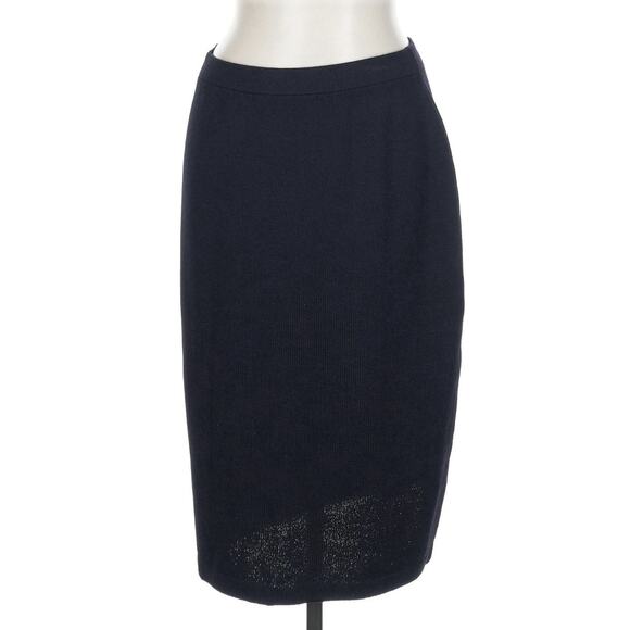 St. John Collection by Marie Gray Pencil Skirt Black Knit Elastic-Waist Sz 12 - Picture 1 of 10